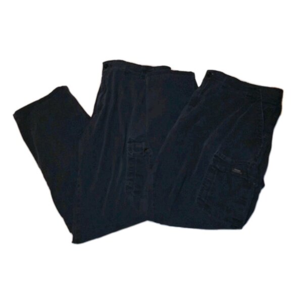 Wrangler Mens Black Work Pants Lot Of Two 44x32 Additional Pockets On Legs - Picture 1 of 7